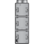HY55 Dreifach-Aufbaudose mit 1x zwei M20 Eingänge - grau
